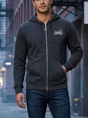 Disney Parks Anniversary Zip Hoodie Jacket XL Black Full Zip Hooded Sweatshirt